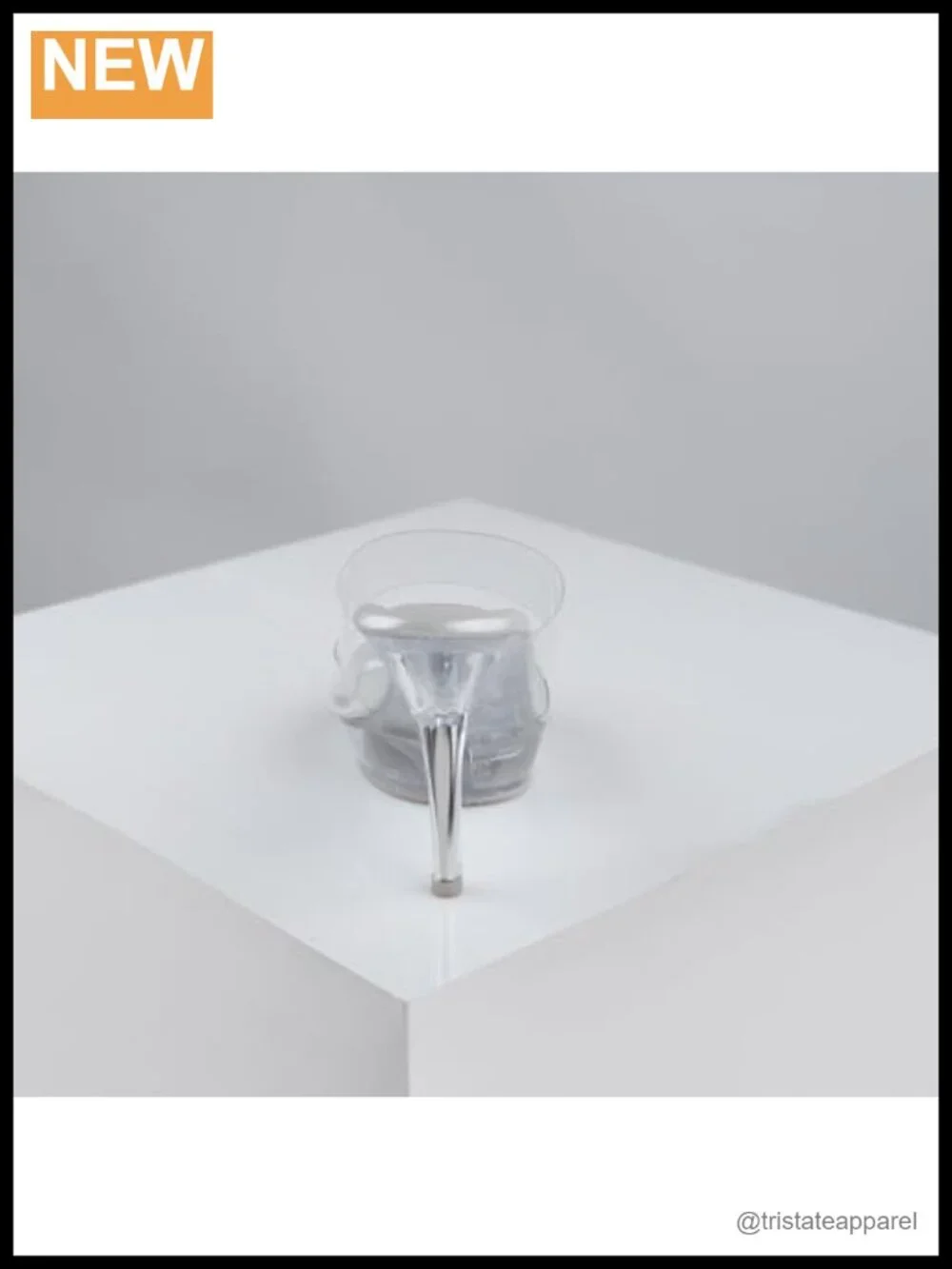 Wide Width 4.5-Inch Competition Platform Heels Double Strap Clear
